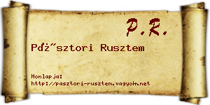 Pásztori Rusztem névjegykártya